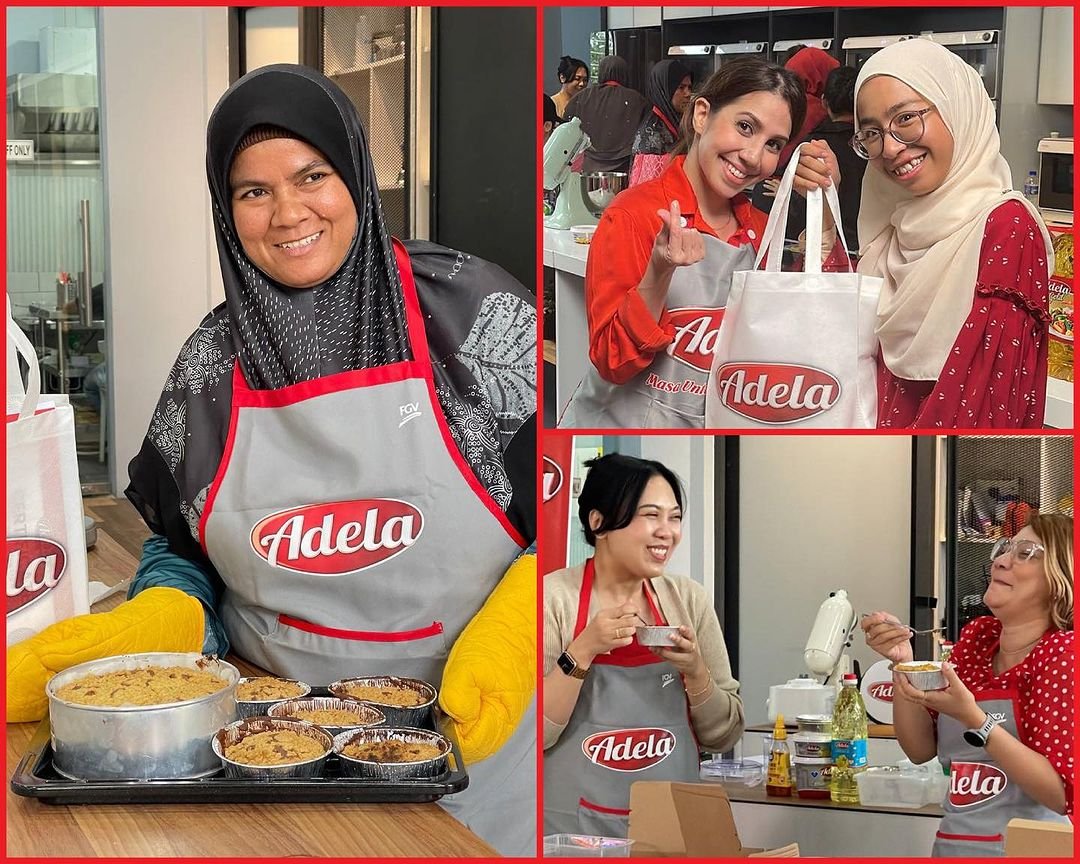 Participants with their bakes and ADELA goodie bags after the class
