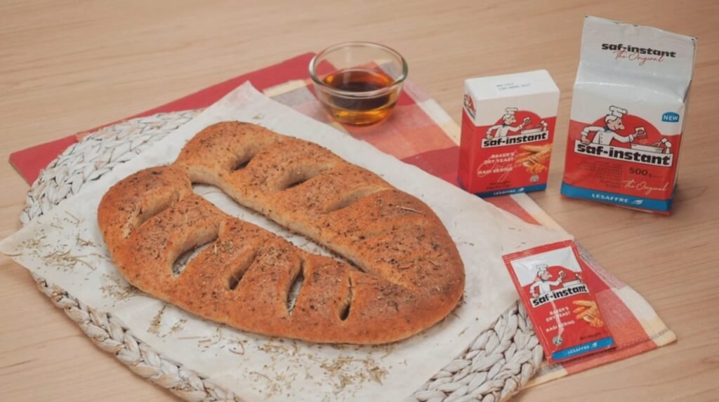 Mixed herbs fougasse styled with Saf-instant yeast packs