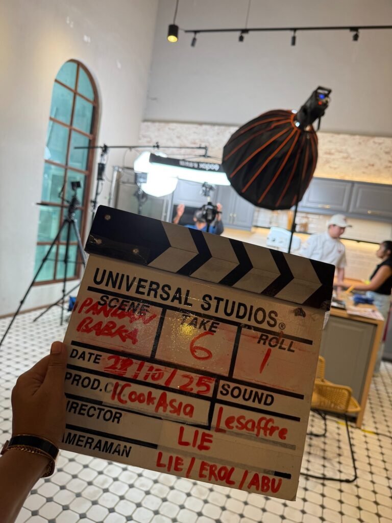Clapperboard on the Lesaffre technical video shoot
