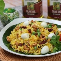 Styled rice recipe dish, an example of sponsored food content