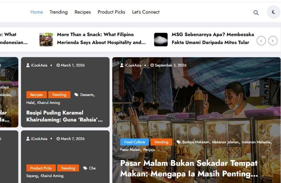 iCookAsia website screenshot