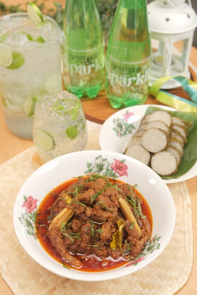 Rendang Tok Melting Sparkling and Limau Selasih Pudina Sparkling with Spritzer Sparkling bottles
