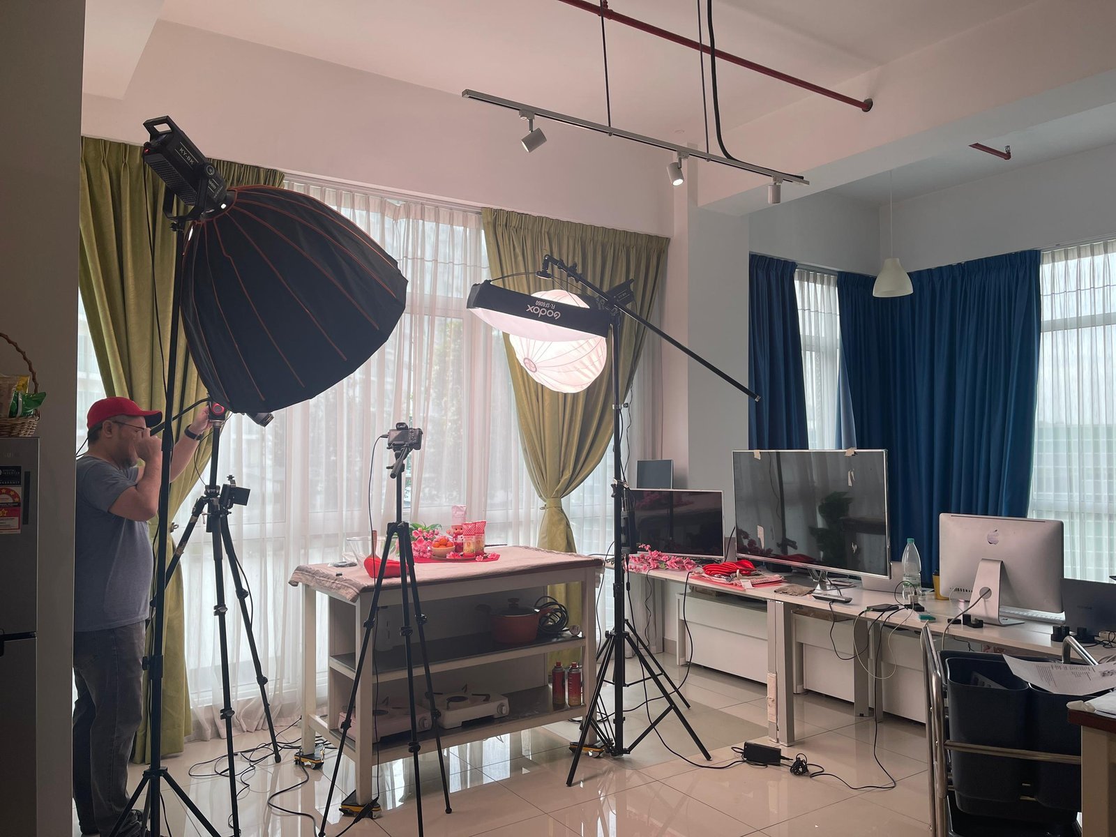 Behind the scenes at a studio shoot